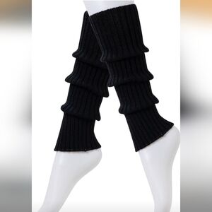 Black Ribbed Leg Warmers
